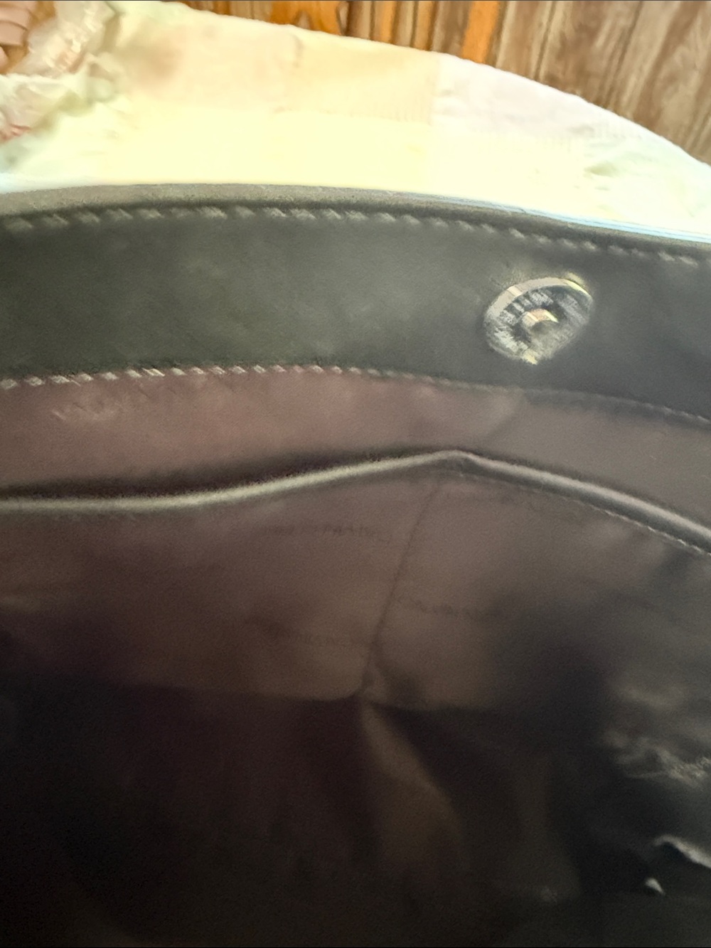 Calvin Klein Blue and Black Suede-Trim Shoulder Bag - Picture 4 of 6